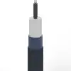 Opbouw van de RU connected optische kabel met optische vezel, beschermende lagen en gevlochten buitenmantel.
