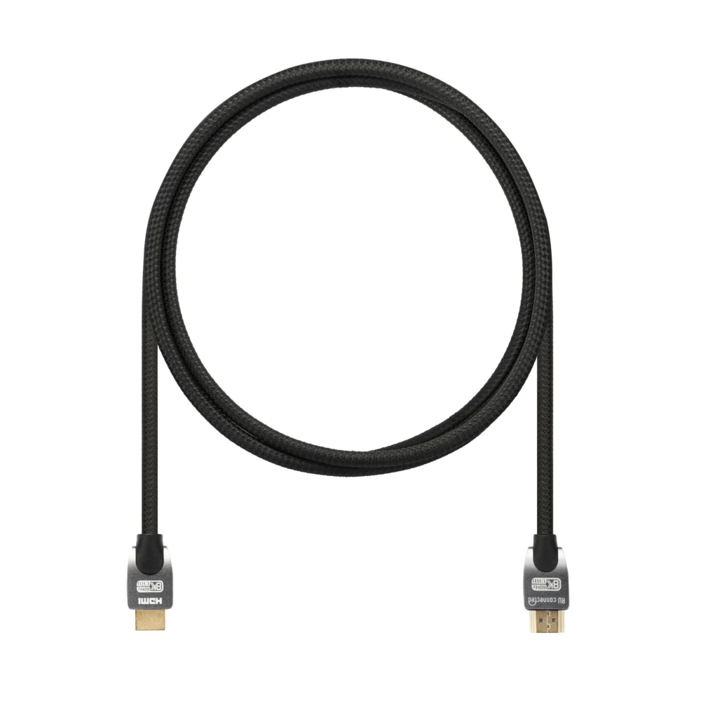ru-connected-ultimate-hdmi-2-1-kabel-overzicht Complete Ultimate HDMI 2.1 kabel van RU connected met gevlochten mantel en twee HDMI-stekkers